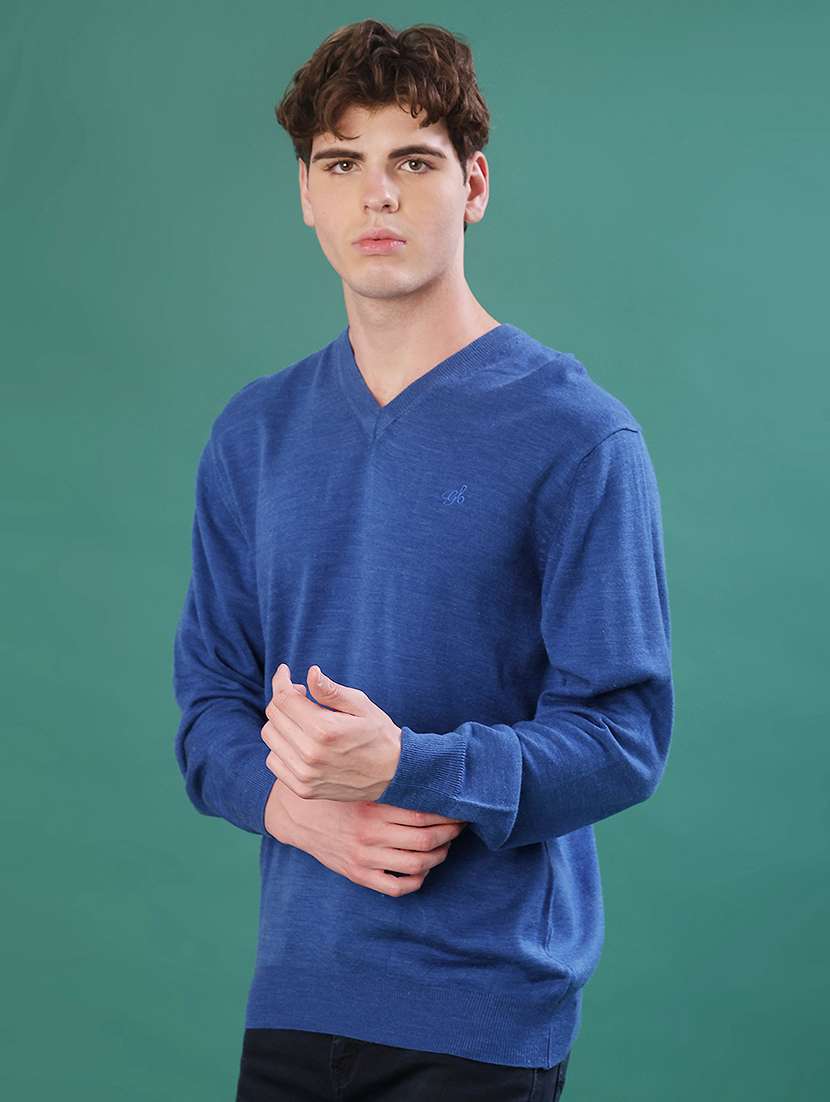 men solid long sleeve regular fit pullover - 22092979 -  Standard Image - 3