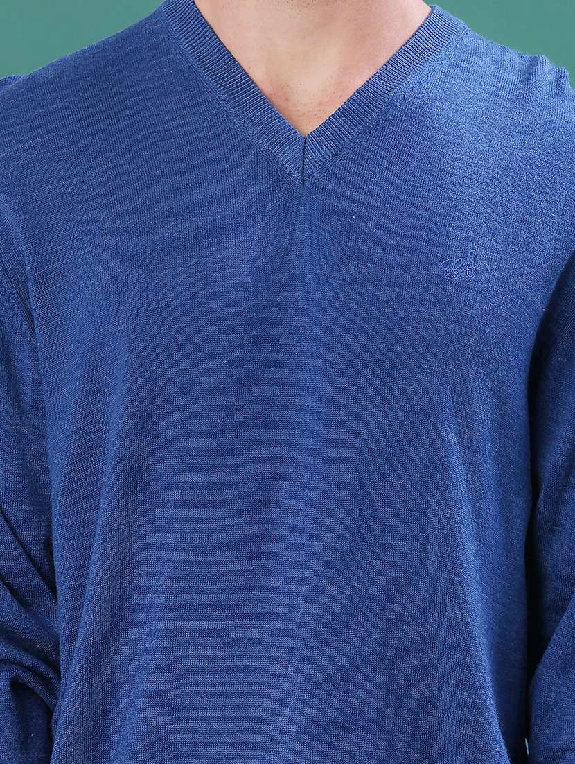 men solid long sleeve regular fit pullover - 22092979 -  Standard Image - 5