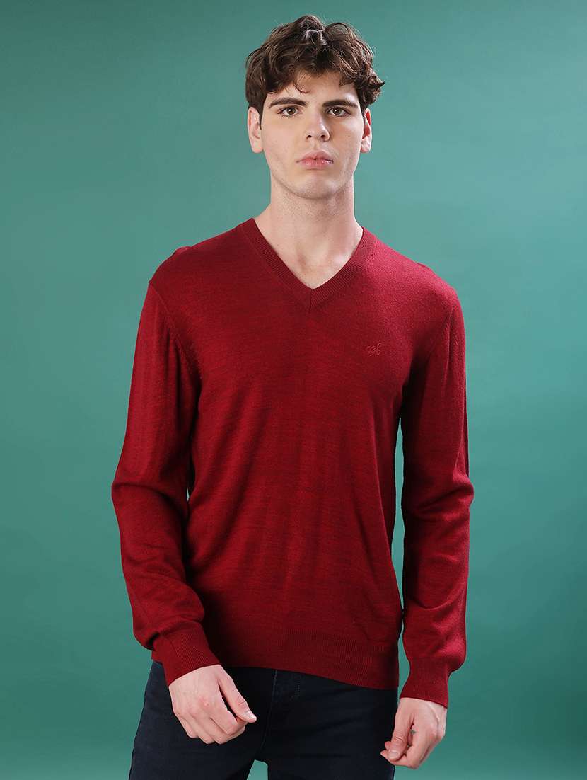 men solid long sleeve regular fit pullover - 22092980 -  Standard Image - 3