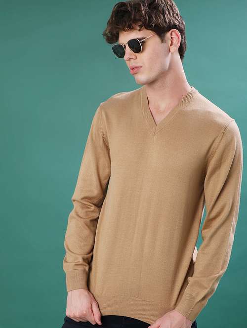 men solid long sleeve regular fit pullover - 22092981 -  Standard Image - 0