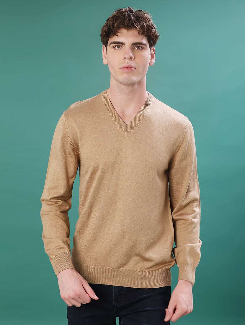 men solid long sleeve regular fit pullover - 22092981 -  Standard Image - 3
