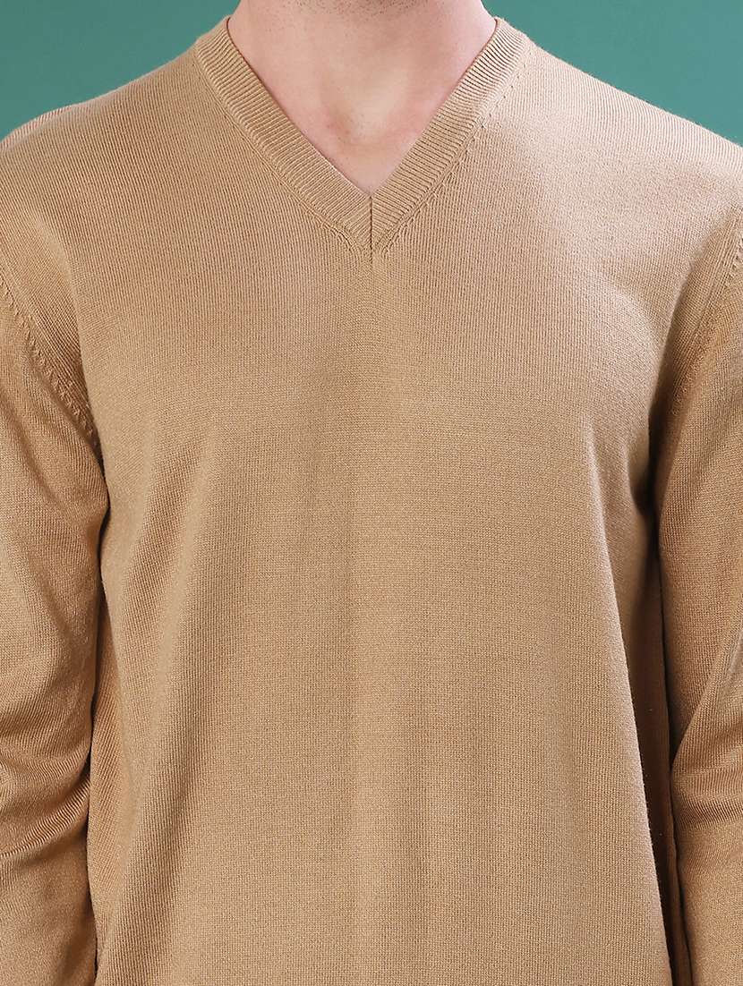 men solid long sleeve regular fit pullover - 22092981 -  Standard Image - 5