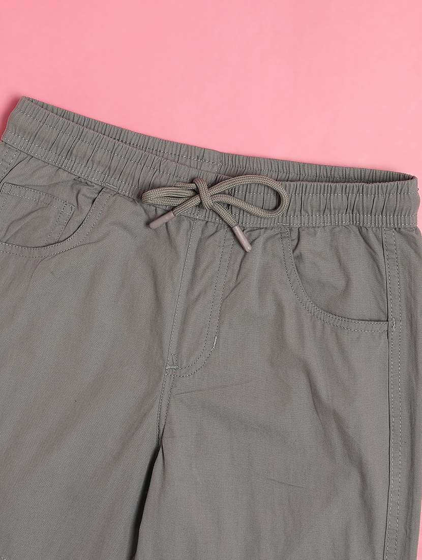Boys Plain Mid Rise Regular Fit Cargo - 22093021 -  Standard Image - 3