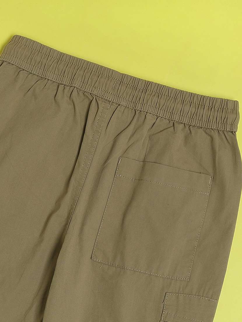 boys plain mid rise regular fit cargo - 22093023 -  Standard Image - 3