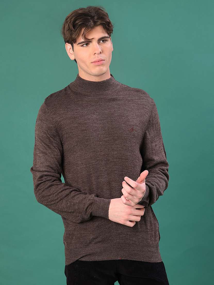 men solid long sleeve regular fit pullover - 22093039 -  Standard Image - 3