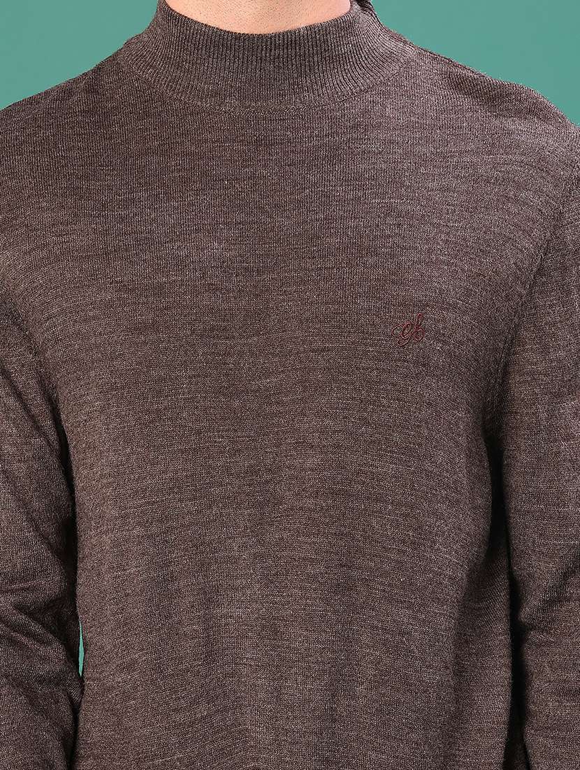 men solid long sleeve regular fit pullover - 22093039 -  Standard Image - 5