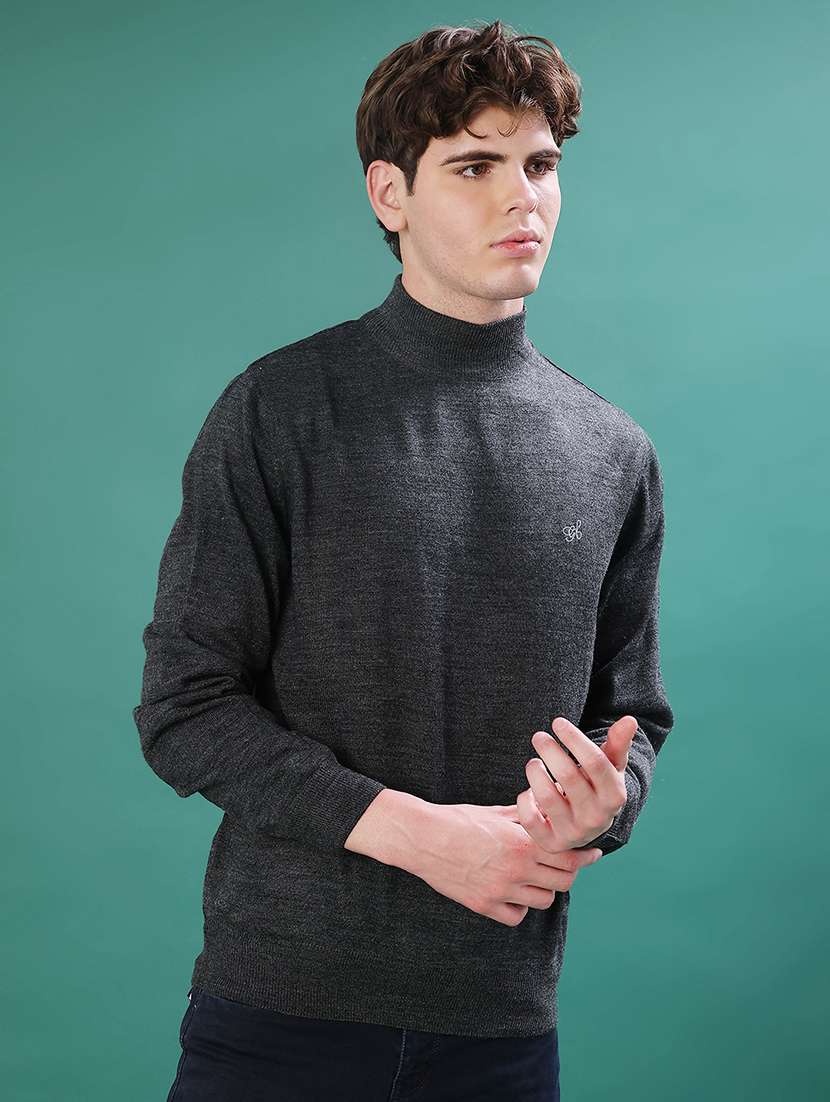 men solid long sleeve regular fit pullover - 22093064 -  Standard Image - 3