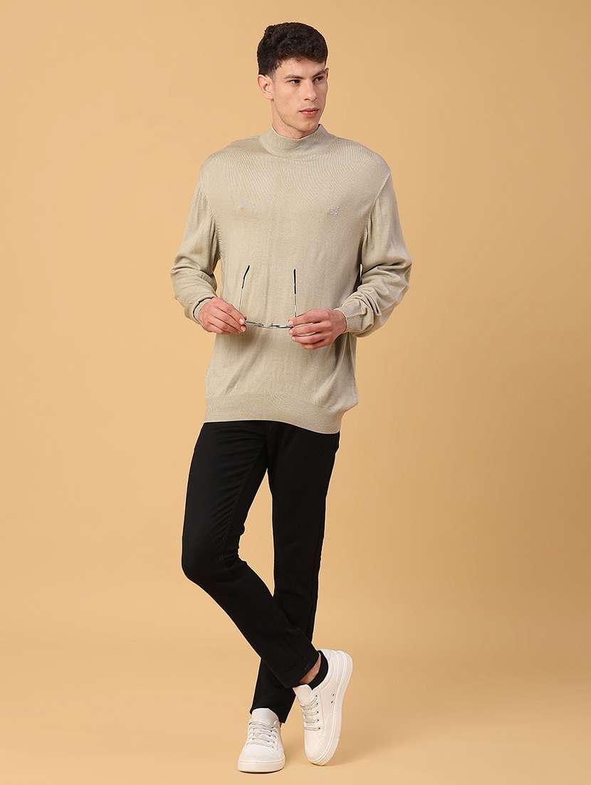 men solid long sleeve regualr fit pullover - 22093073 -  Standard Image - 5