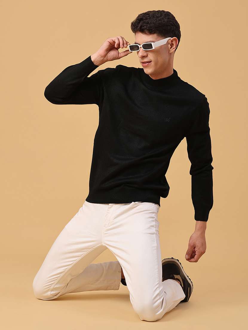 men solid long sleeve regualr fit pullover - 22093079 -  Standard Image - 5