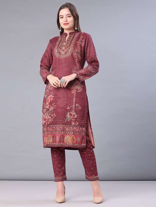 women self design long sleeve kurta pant with dupatta set - 22093095 -  Standard Image - 0