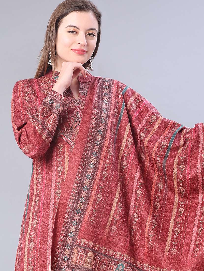 women printed long sleeve kurta pant with dupatta set - 22093099 -  Standard Image - 3