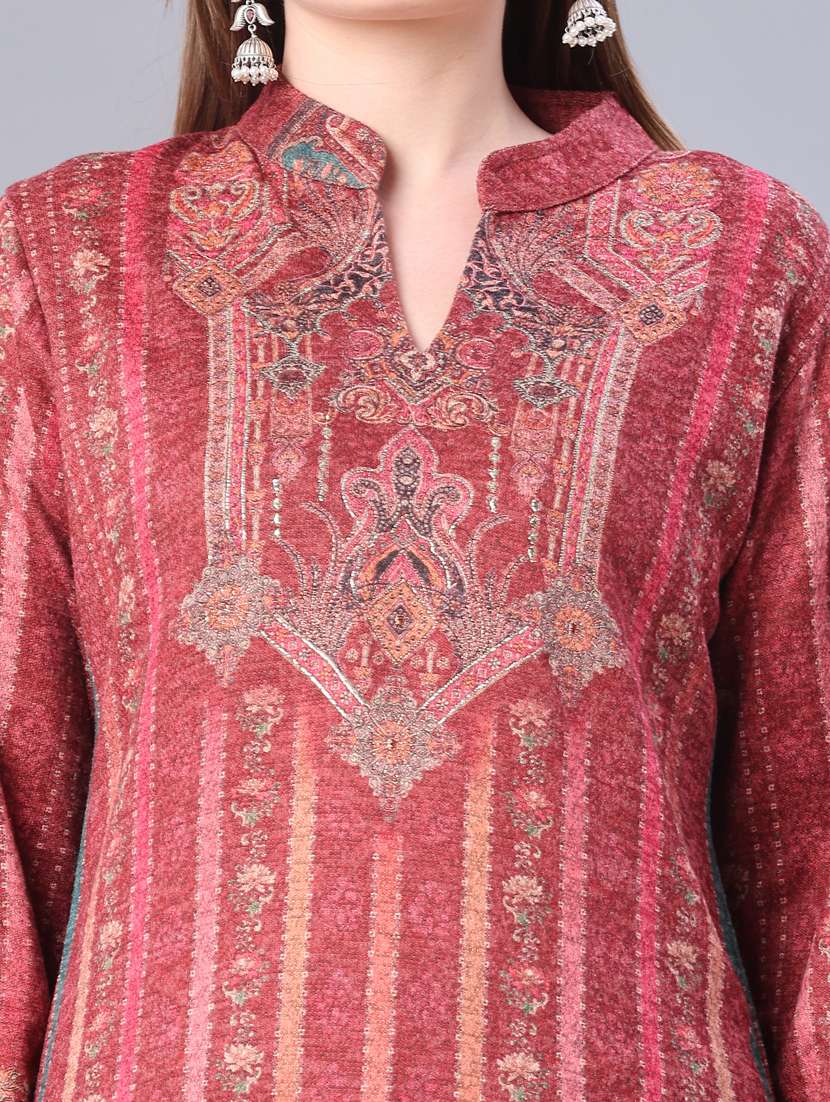 women printed long sleeve kurta pant with dupatta set - 22093099 -  Standard Image - 5