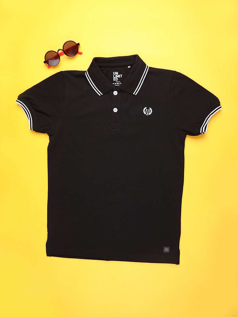 boys solid short sleeve polo t-shirt