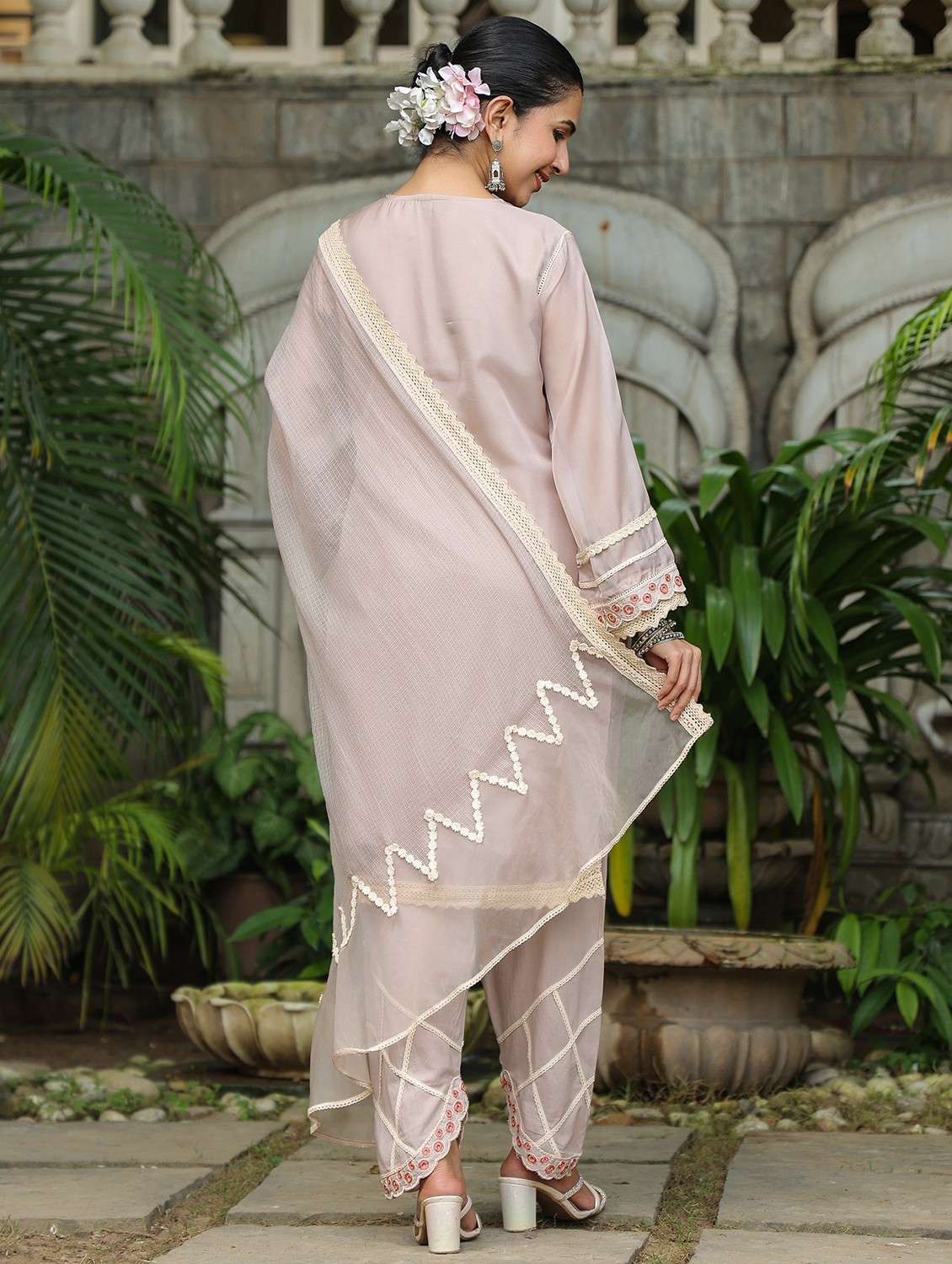 women embroidered long sleeve kurta pant with dupatta set - 22093259 - Standard Image - 3
