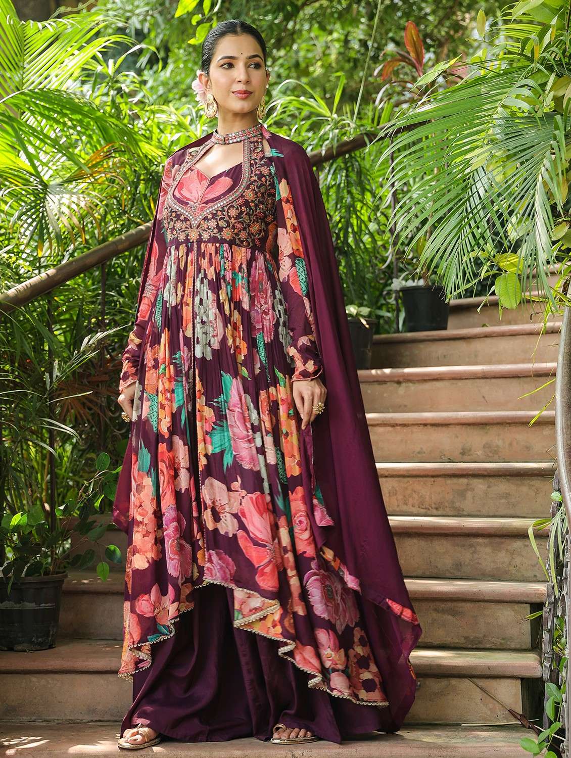 women embroidered long sleeve kurta palazzo with dupatta set - 22093261 - Standard Image - 3