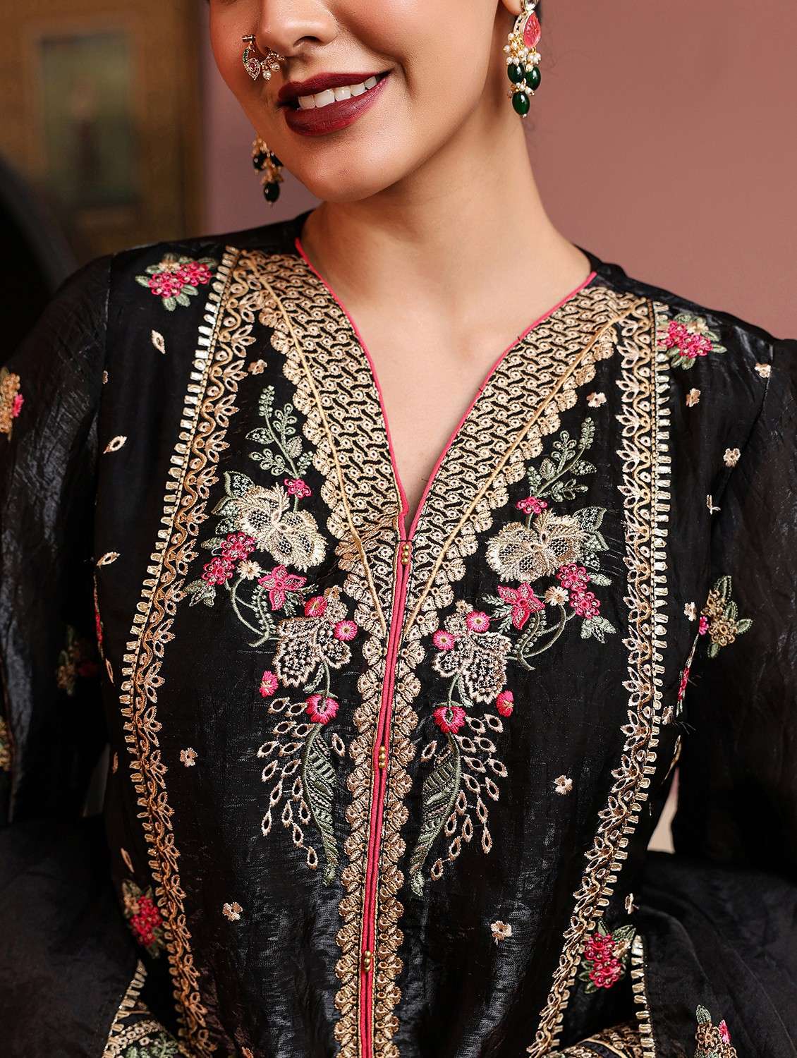 women embroidered long sleeve kurta pant with dupatta set - 22093269 - Standard Image - 5