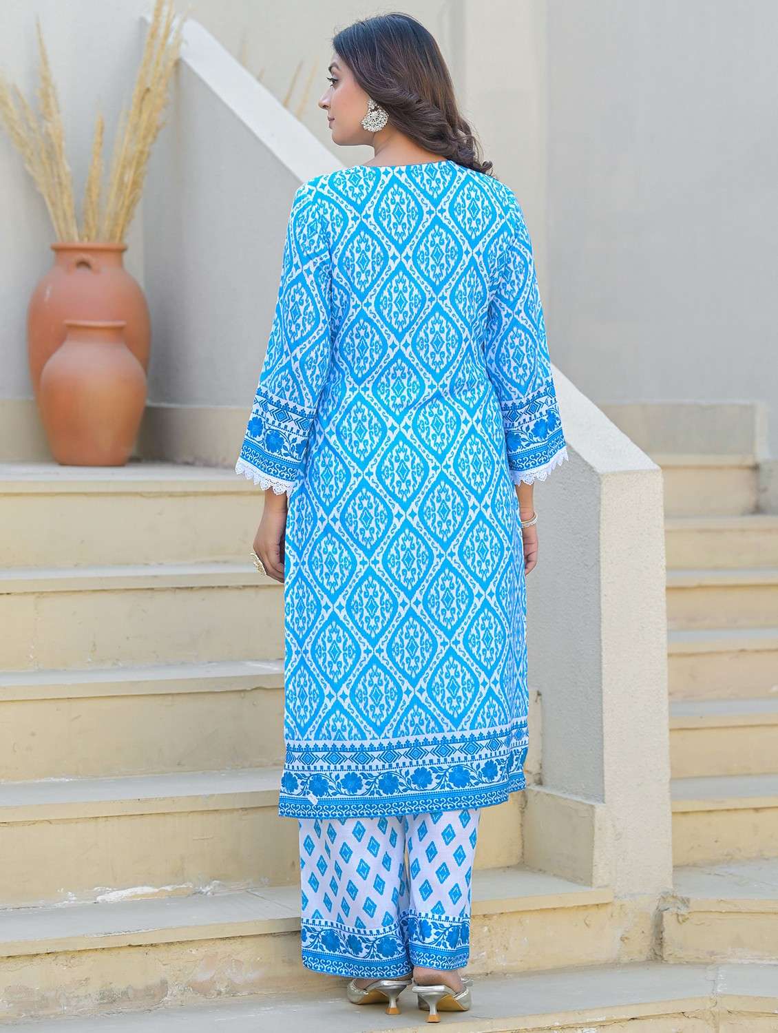 women embroidered long sleeve kurta pant with dupatta set - 22093278 - Standard Image - 3