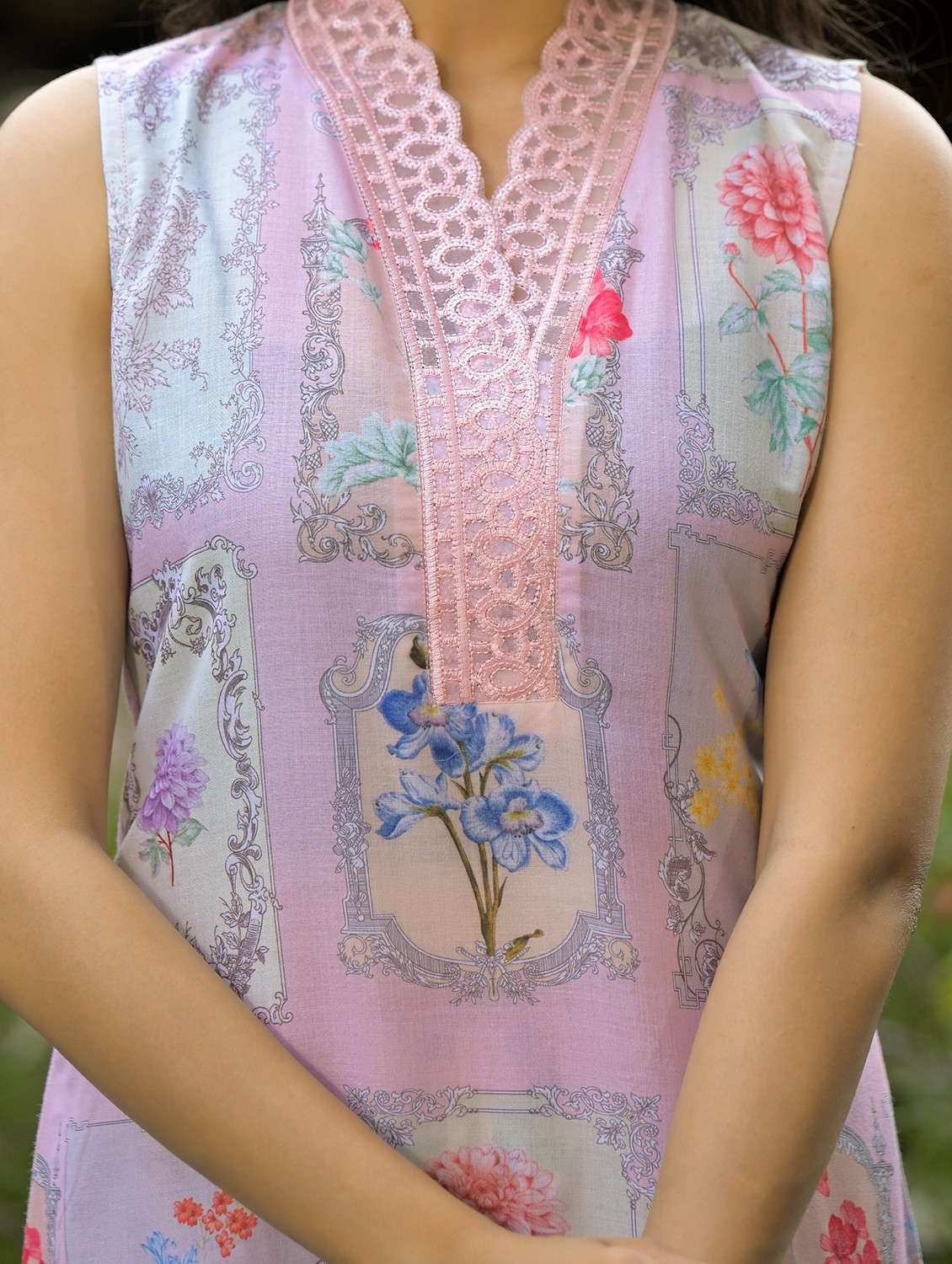 women floral printed sleeveless kurta palazzo with dupatta set - 22093290 - Standard Image - 5
