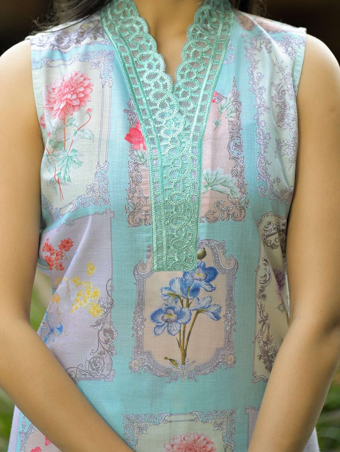 women floral printed sleeveless kurta palazzo with dupatta set - 22093291 - Standard Image - 5
