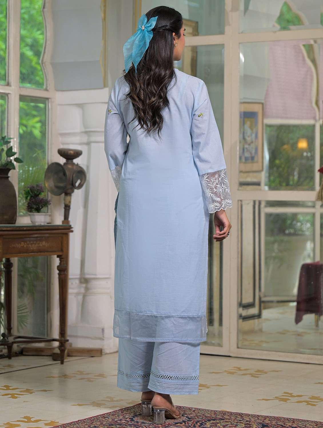 women embroidered long sleeve kurta pant with dupatta set - 22093292 - Standard Image - 3