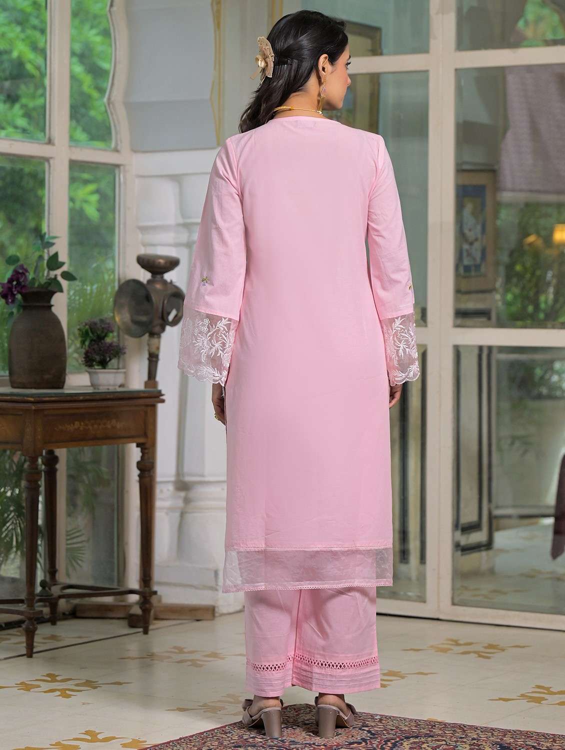 women embroidered long sleeve kurta pant with dupatta set - 22093293 - Standard Image - 3