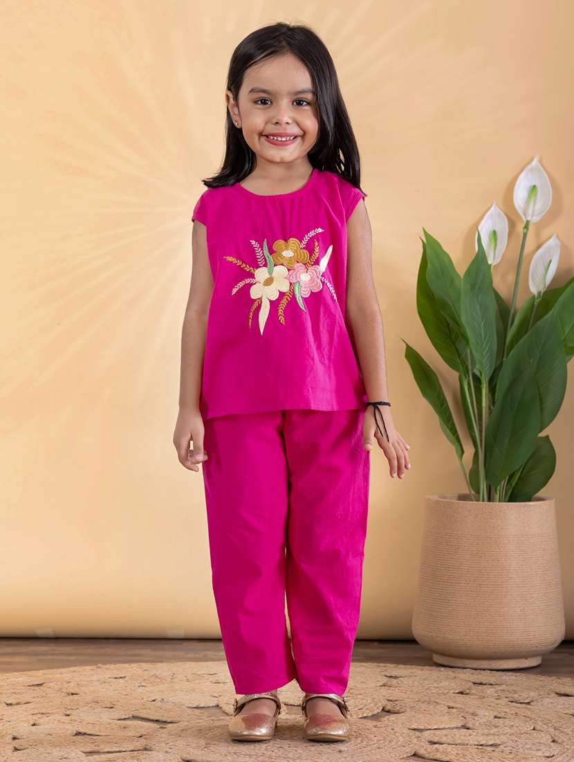 girls embroidered top & palazzo co-ord set - 22093303 - Zoom Image - 0
