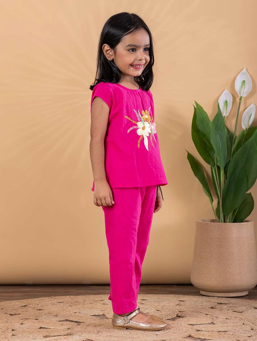girls embroidered top & palazzo co-ord set - 22093303 - Standard Image - 3