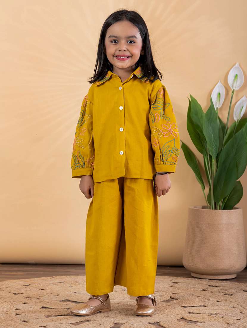 girls embroidered top & palazzo co-ord set - 22093305 - Standard Image - 3