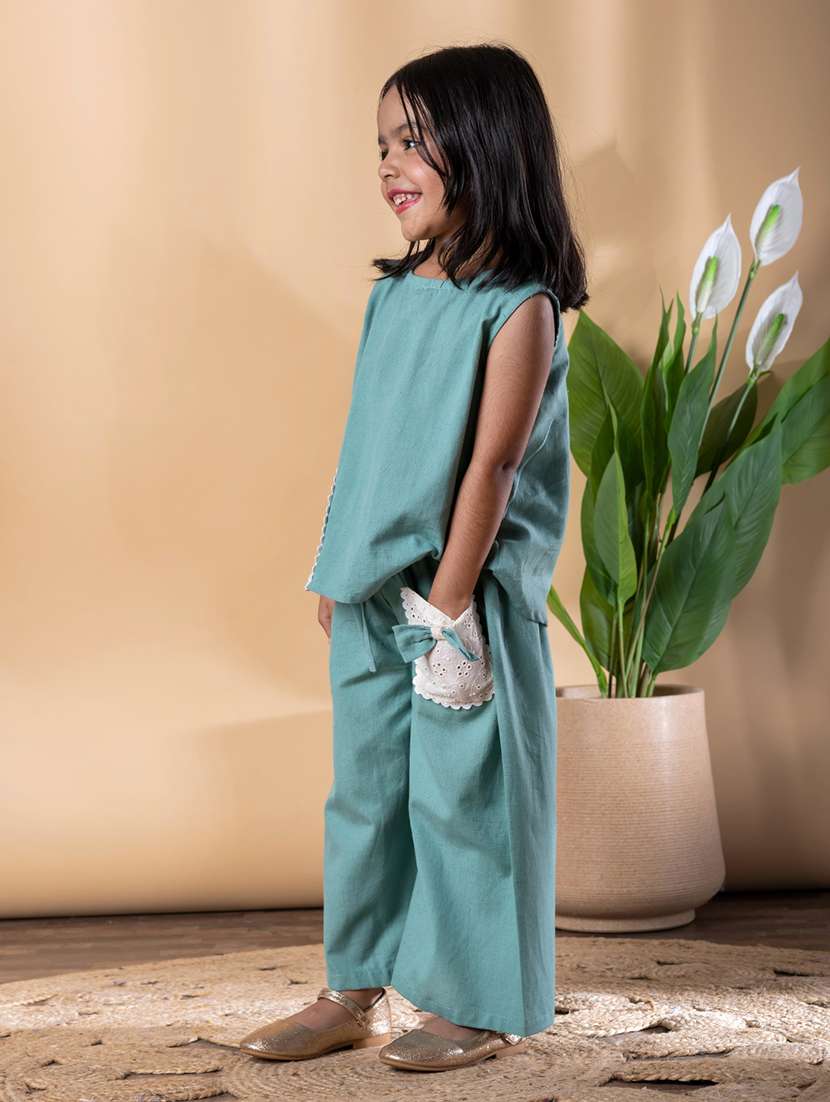girls self designed top & palazzo co-ord set - 22093307 - Standard Image - 3
