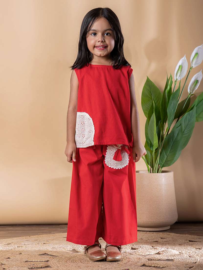 girls self designed top & palazzo co-ord set