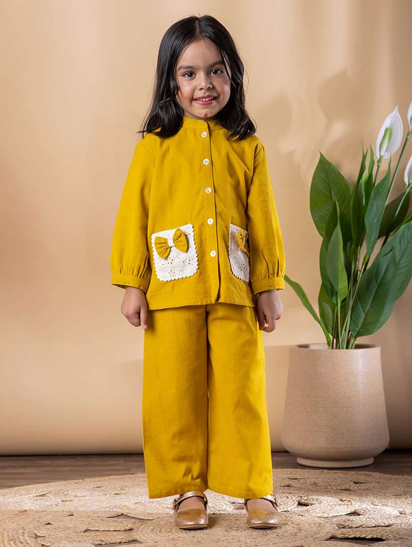 girls self designed shirt and trouser co-ord set
