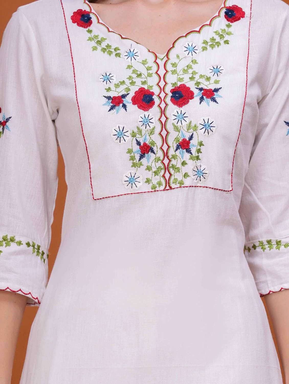 women embroidered kurta and palazzo set - 22093312 - Standard Image - 5