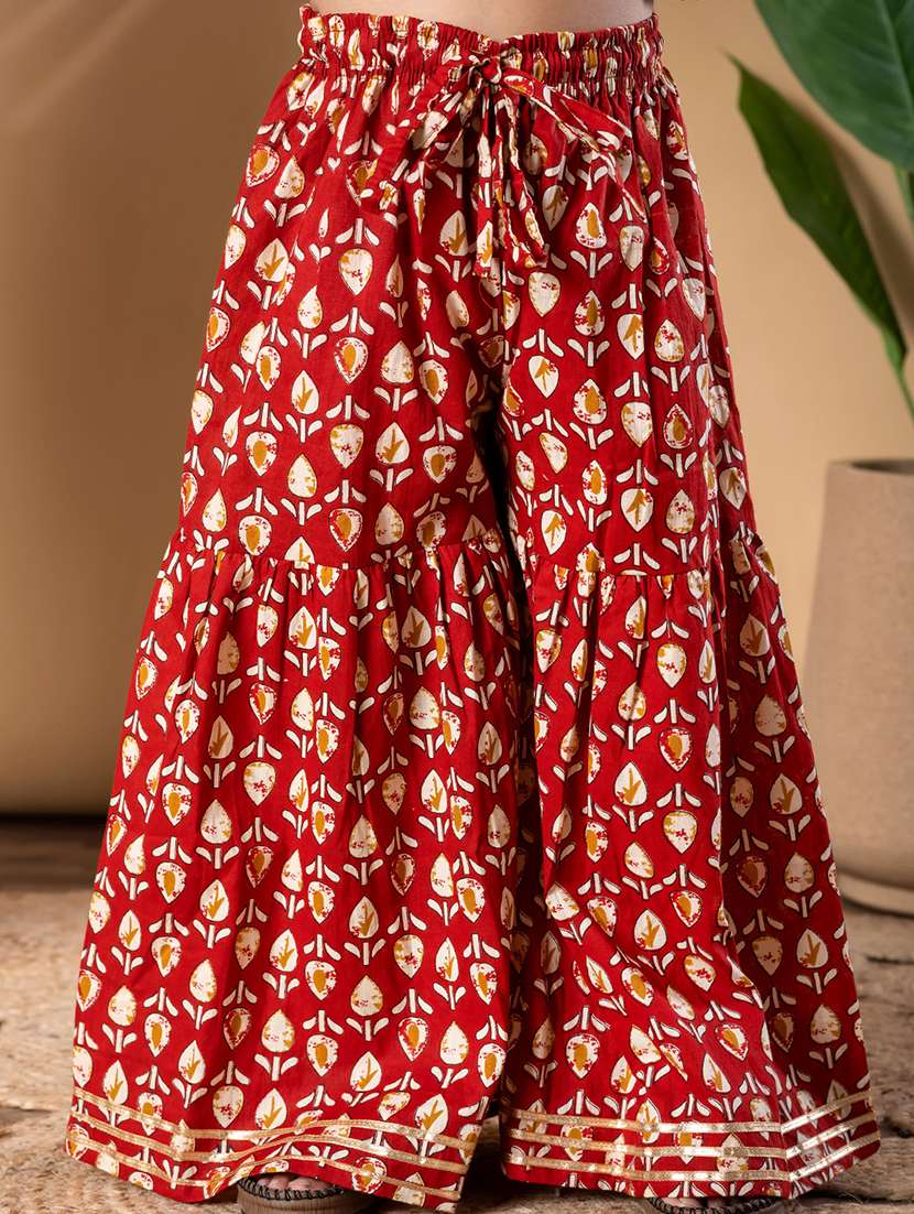 girls printed long sleeve kurta and sharara set  - 22093337 -  Standard Image - 5