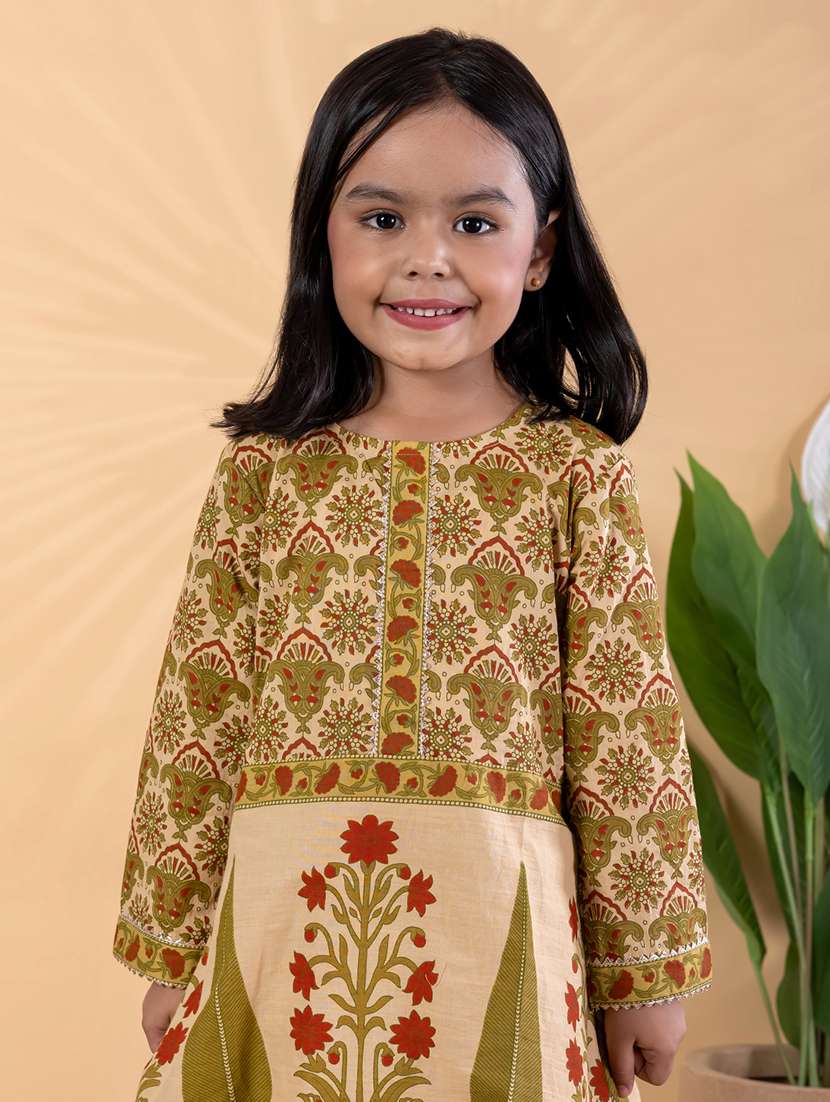 girls printed long sleeve kurta and palazzo set  - 22093340 -  Standard Image - 5