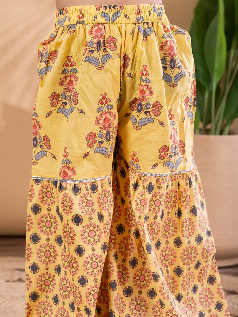 girls printed long sleeve kurta and sharara set  - 22093341 -  Standard Image - 5