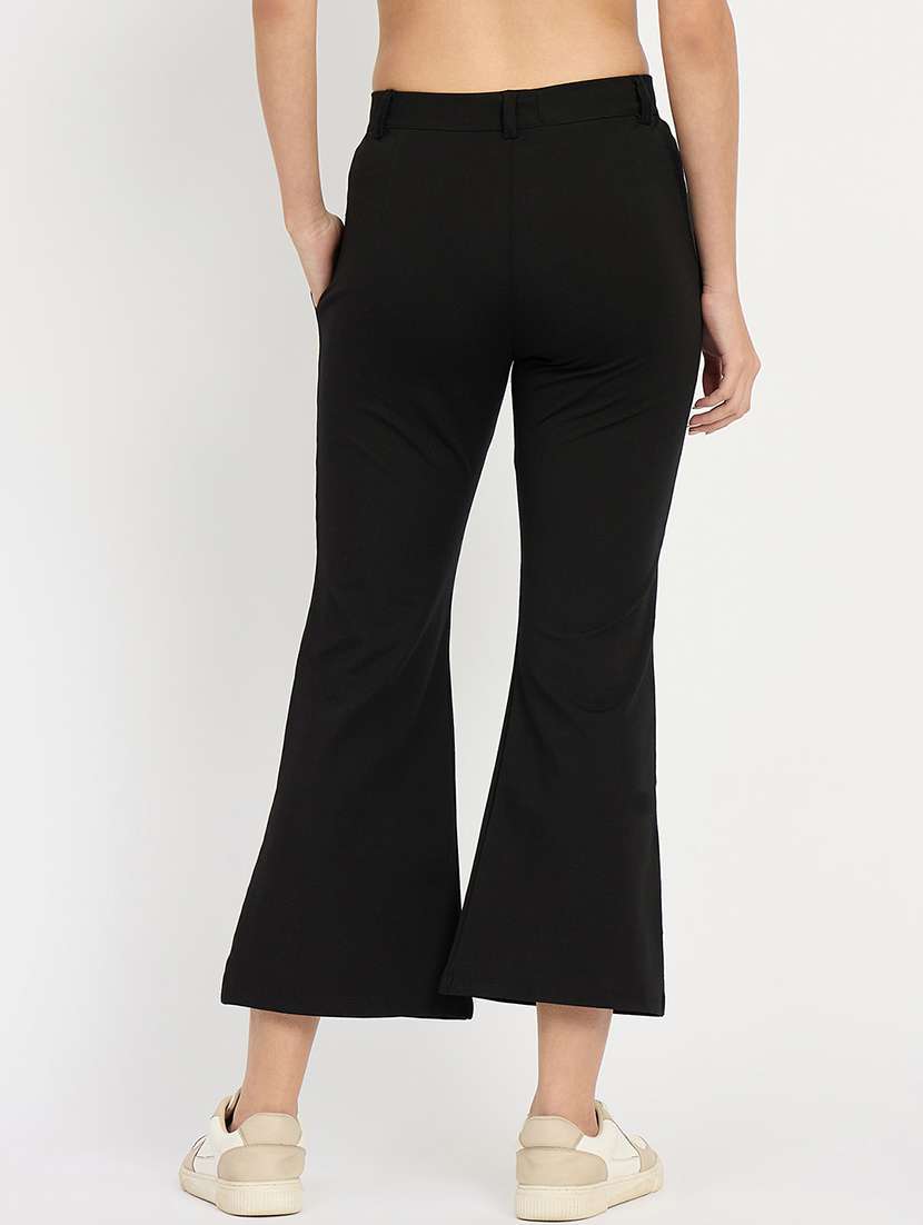 women solid mid rise bootcut trouser - 22093343 -  Standard Image - 3