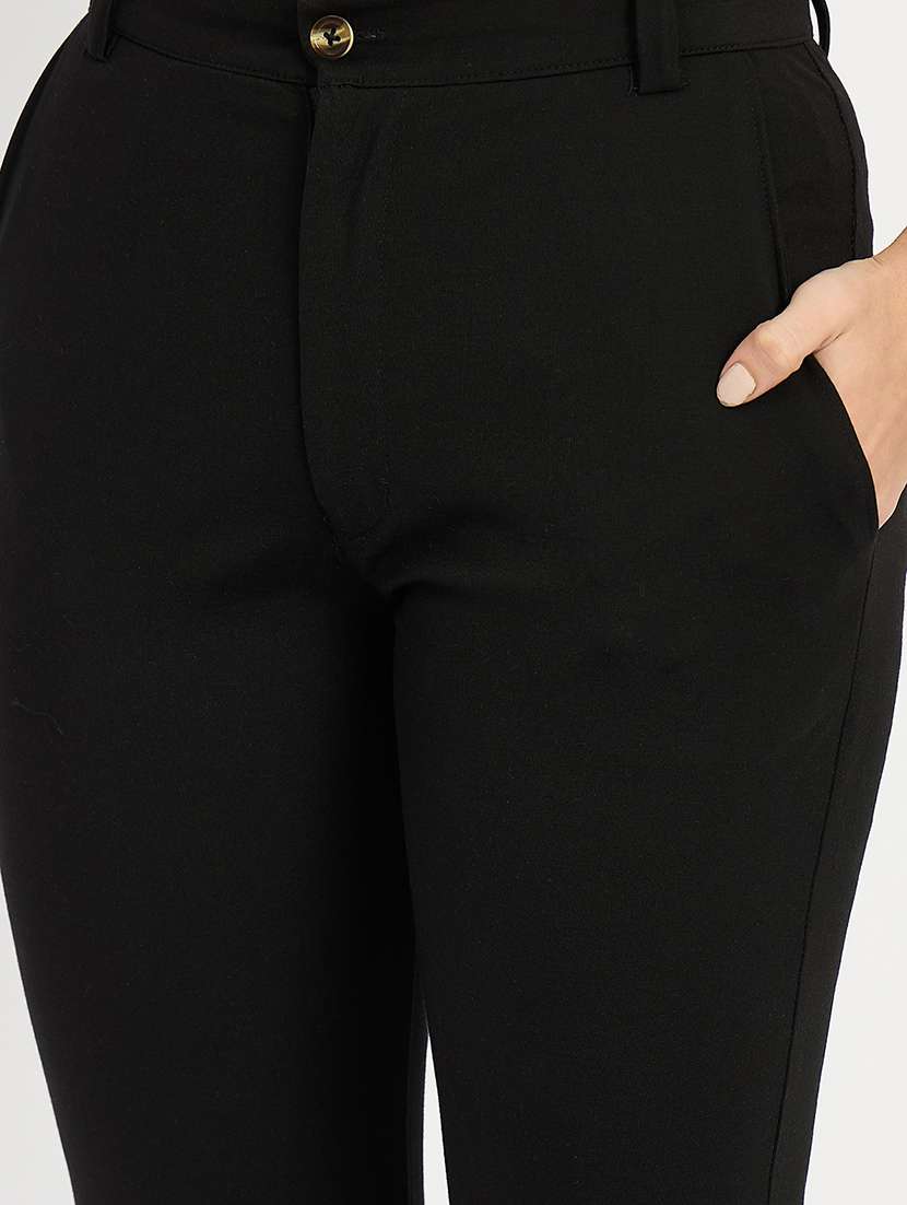 women solid mid rise bootcut trouser - 22093343 -  Standard Image - 5