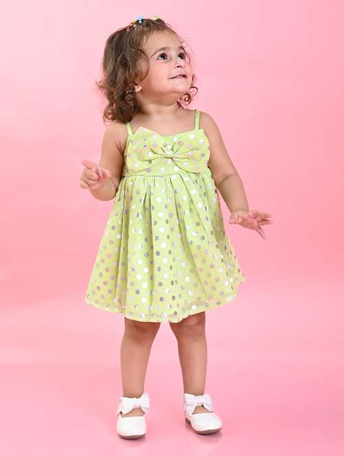 girls printed shoulder strap fit & flare dress - 22093355 -  Standard Image - 0
