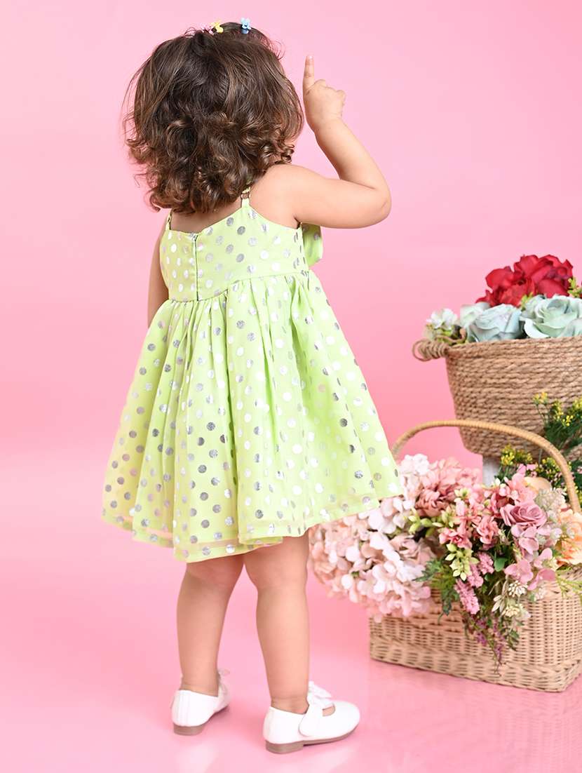 girls printed shoulder strap fit & flare dress - 22093355 - Standard Image - 3