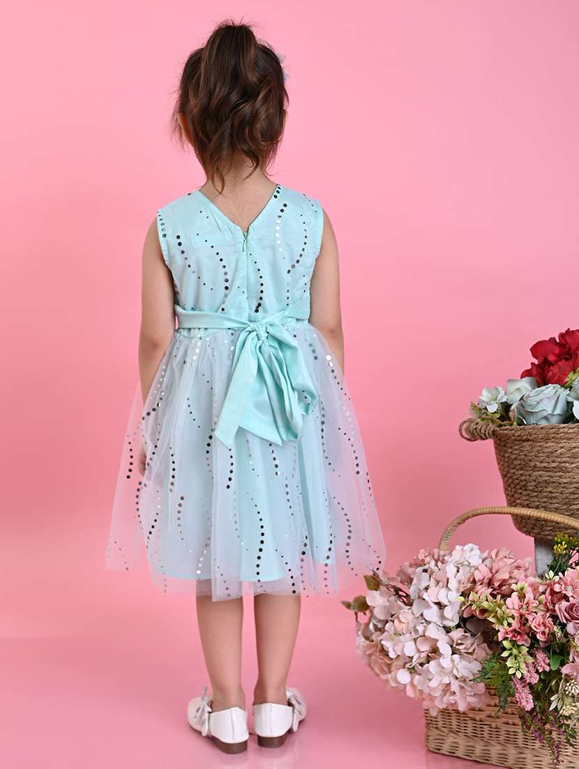 girls printed sleeveless fit & flare dress - 22093359 - Standard Image - 3