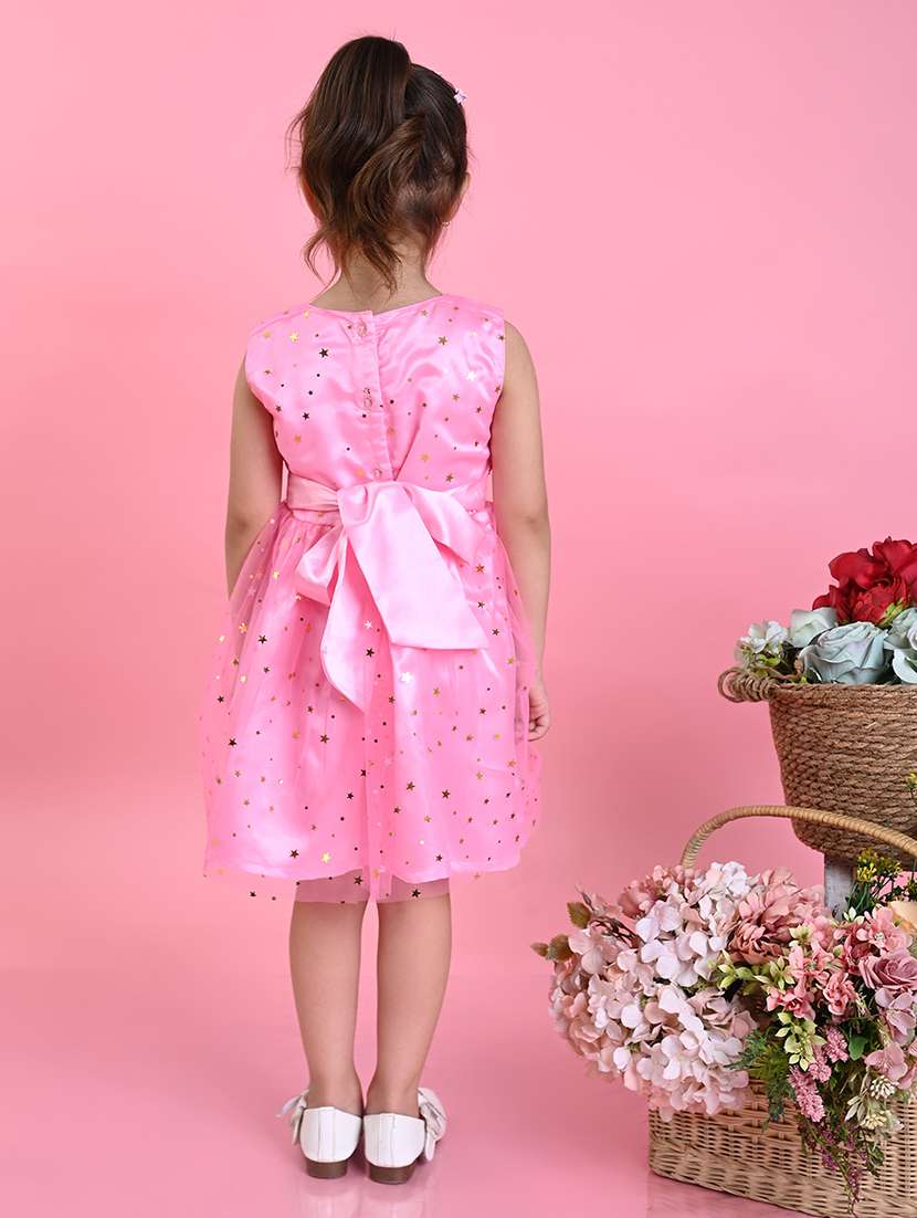 girls printed sleeveless fit & flare dress - 22093360 - Standard Image - 3