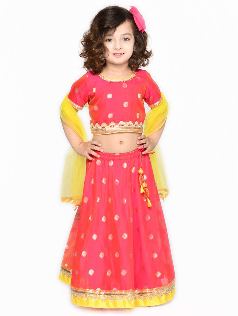 girls foil print lehenga choli with dupatta set - 22093367 -  Zoom Image - 0