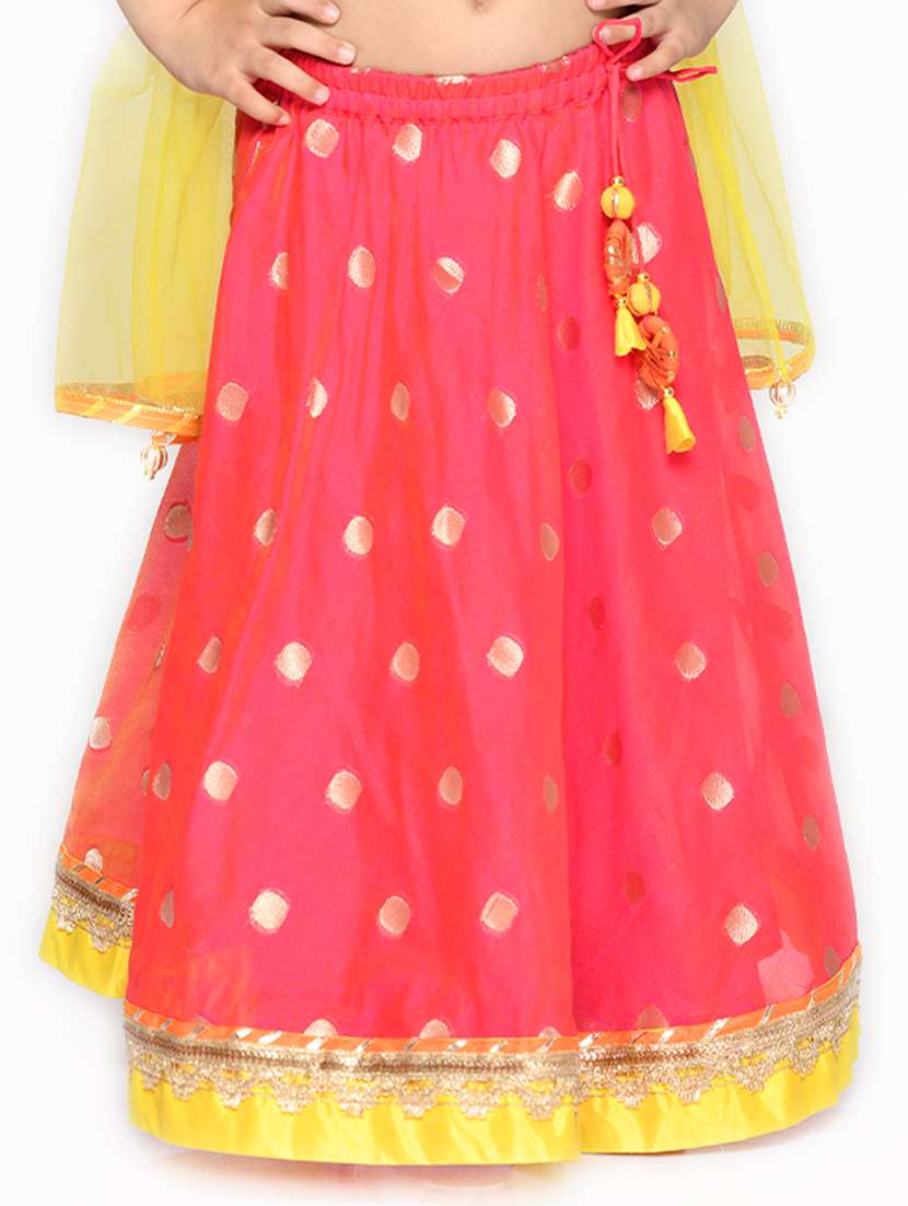 girls foil print lehenga choli with dupatta set - 22093367 - Standard Image - 5