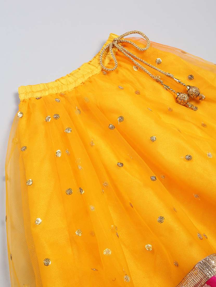 girls embellished lehenga choli with dupatta set - 22093370 - Standard Image - 3