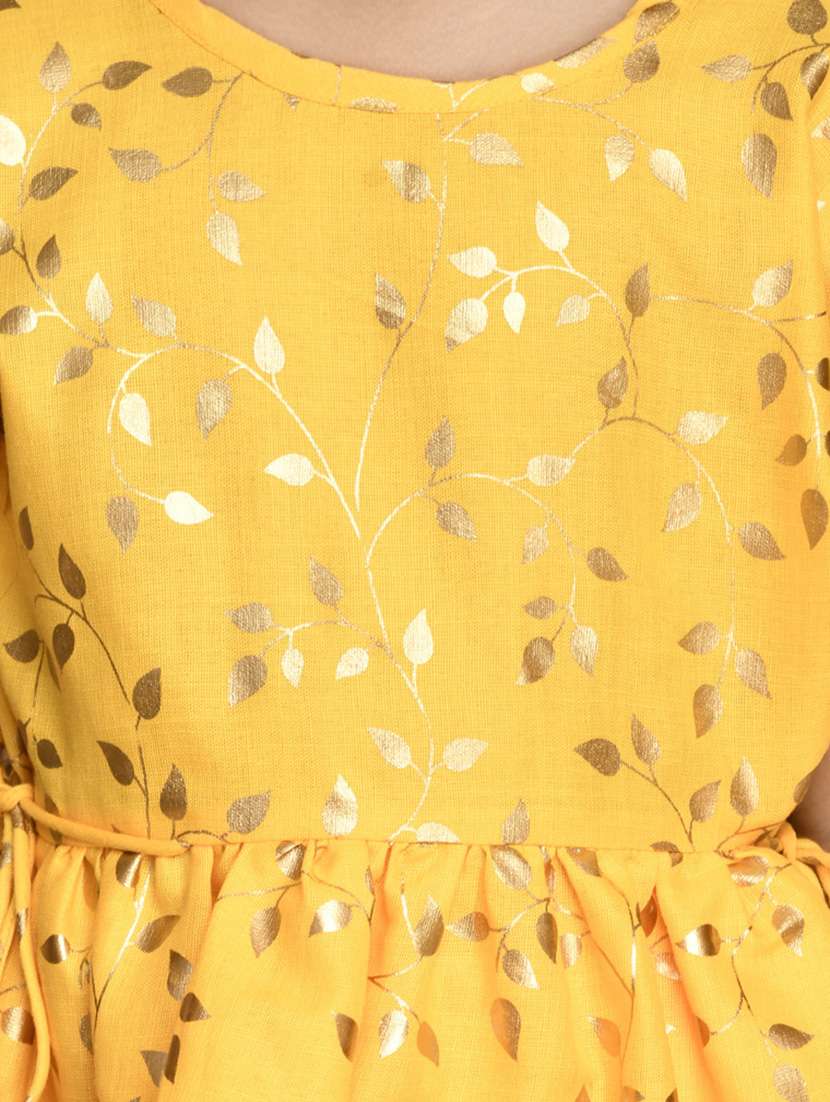 girls foil print kurta and dhoti set - 22093377 -  Standard Image - 5