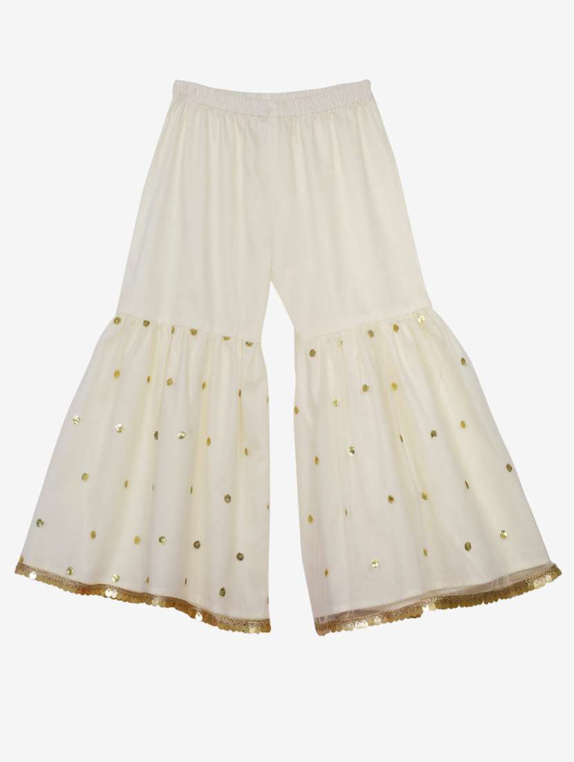 girls foil print kurta and sharara set with dupatta - 22093384 - Standard Image - 5