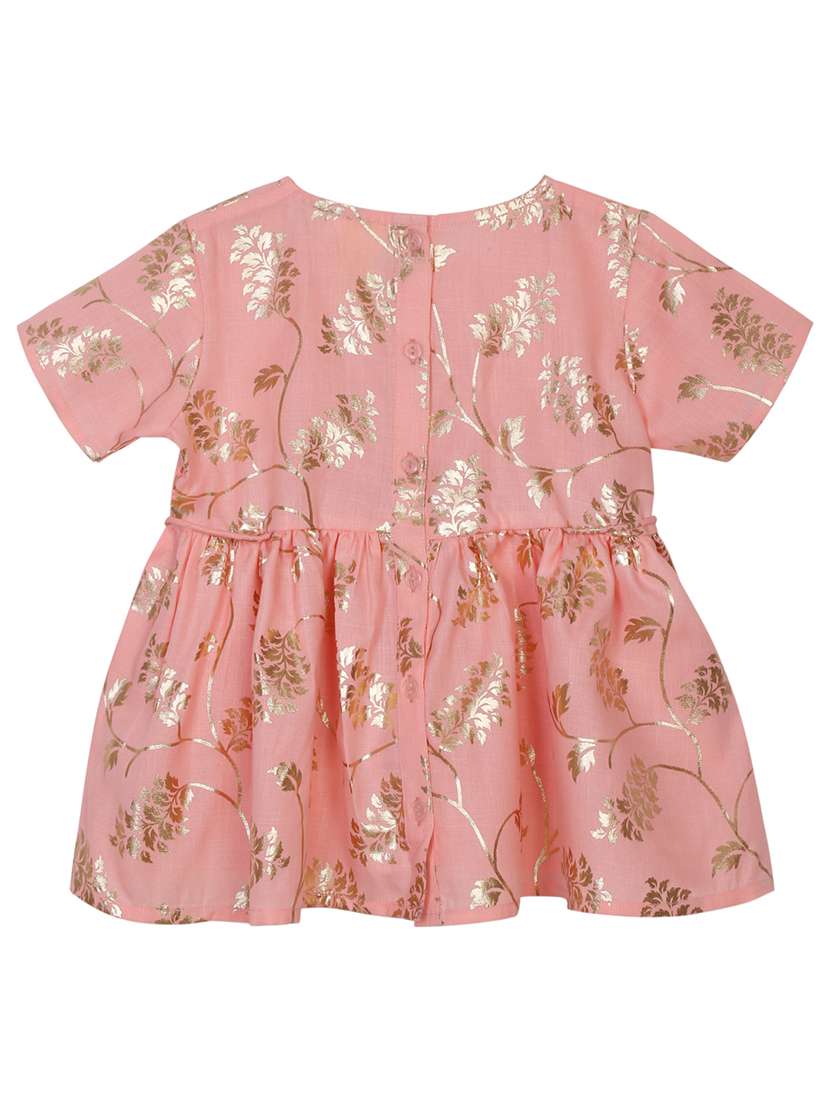 girls foil print kurta and dhoti set - 22093387 - Standard Image - 3