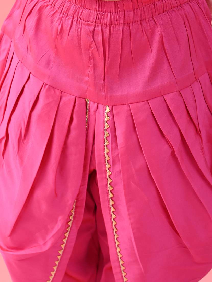girls tie and dye sleeveless kurta and dhoti set - 22093392 - Standard Image - 5