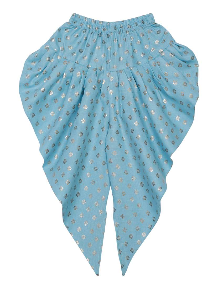 girls foil print kurta and dhoti set - 22093399 - Standard Image - 3