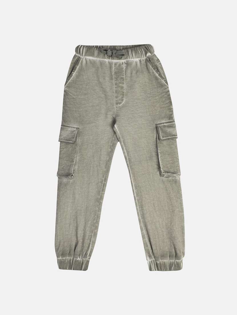 boys solid mid rise cargo jogger